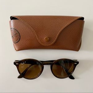 LIKE NEW Unisex Ray Ban Polarized Round Sunglasses RB2180 Tortoise